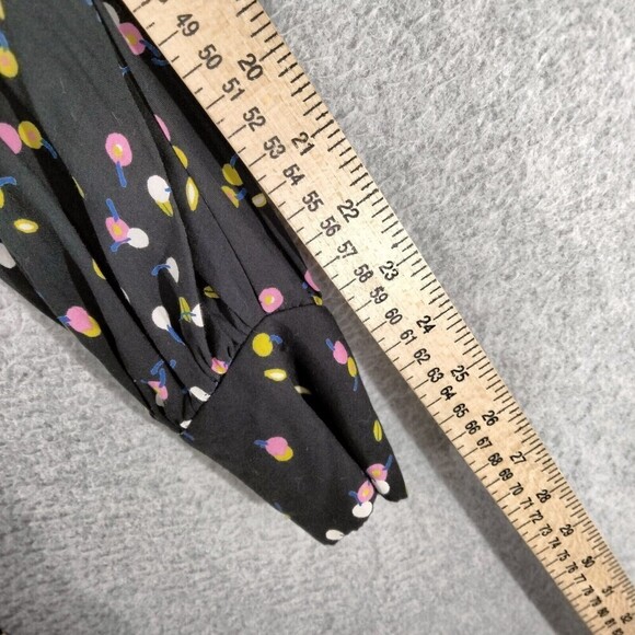 free people Coryn Open Back Dress Womens Sz 2 Black Multi Dot Long Sleeve Cutout - Picture 5 of 12